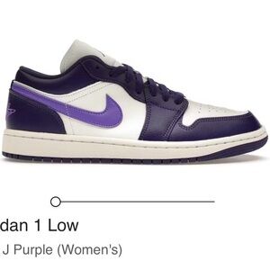 Jordan 1 Low Purple and White Women's Shoes